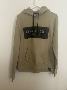 Kenneth Cole Tan Pullover Hoodie with Black Drawstrings size L